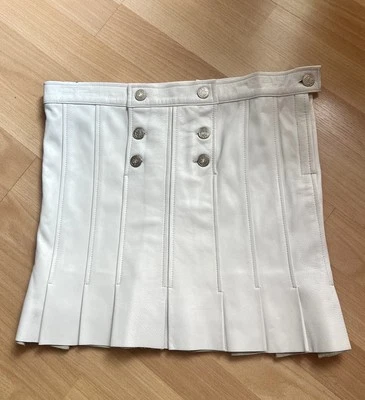 Falda De Colección Marc Laurent Italia Blanca Cuero Premium Cintura Baja Lujosa Y2k Foto 1 de 4