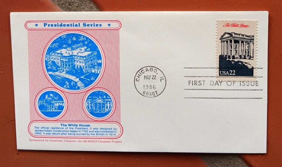 THE WHITE HOUSE SCARCE GRAEBNER AFDCS CACHET 1986 FDC UNADDR - Image 1 of 1