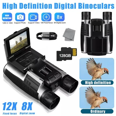 Digital 12X Binocular Telescope Video Camera LCD FHD Zoom Hunting Record Screen* - Image 1 of 4