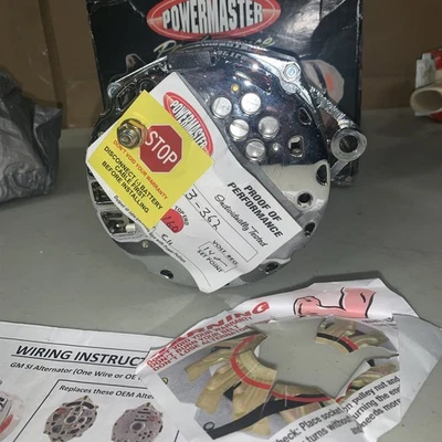 Powermaster 37293-367 Alternator GM 12SI Chrome 15/ New - Image 1 of 4