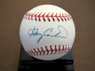 GARY CARTER EXPOS 1986 WSC METS HOF CATCHER SIGNED AUTO OML BASEBALL JSA BEAUTY - Image 1 of 3