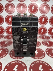 Square D EDB EDB34090 3 Pole 90 Amp 480v Circuit Breaker EDB *MISSING LUG* 🔴 - Picture 1 of 7