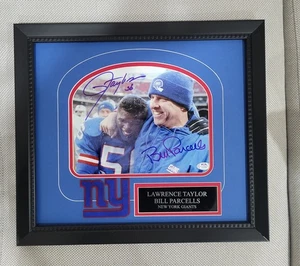 Lawrence Taylor Bill Parcells SIGNED 8x10 Framed Photo Giants PSA DNA COA 13x15  - Picture 1 of 3