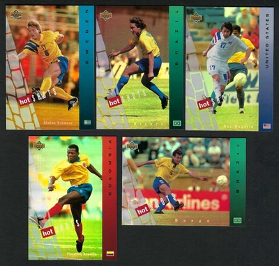 Lote de 5 1994 U.D. World Cup Hot Shots negro Branco Wegerle Asprilla Dunga Foto 1 de 2