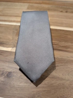 170 美元 Canali 男式灰色(五十度灰色)微纹理丝绸领带 57x3.25 — 第 1/4 张图片