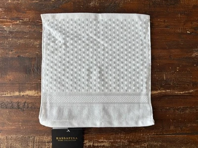 Kassafina White Textured Washcloth Towel NWT - Image 1 of 3