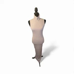 🔥 $198 BCBG MAXAZRIA abito lungo grigio senza maniche a costine stile # 2DX5S46 taglia S 🔥 - Foto 1 di 8