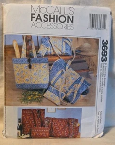 Mccalls pattern 3693 Duffle Bag, Make Up Case, Eyeglass Case *uncut* - Picture 1 of 2