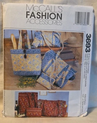 Bolsa de viagem Mccalls padrão 3693, estojo de maquiagem, estojo de óculos *sem cortes* - Imagem 1 de 2