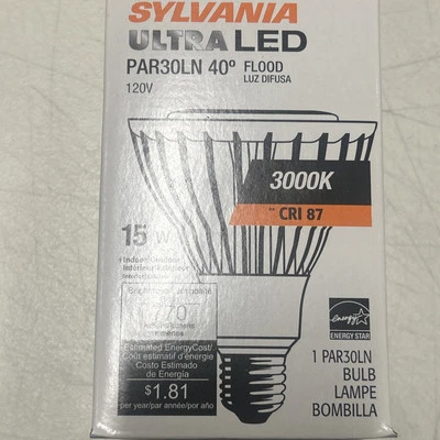 $50 Sylvania 78639 Ultra LED PAR30 LNDIM830FL40 15W Light Bulb Indoor Outdoor - Image 1 of 4