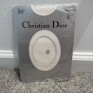 Christian Dior Pave’ Glitter Sandalfoot Strumpfhose Strumpfhose weiß Strass Gr. 2 - Bild 1 von 5