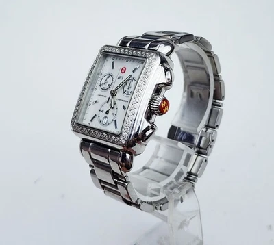 Women's SWISS CHRONOGRAPH Watch MICHELE "Deco" MW06A01. Diamonds Bezel. MOP Dial - Image 1 of 4