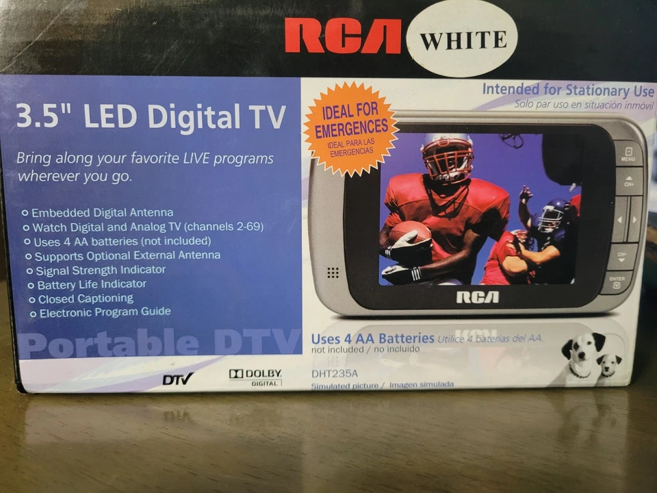 DOLBY Digital RCA DHT235A 3.5" LED TV Digital (White) - Image 1 of 1