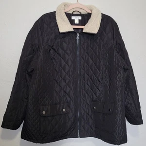CJ Banks Women's 2X Quilted Full Zip Jacket with Pockets - Picture 1 of 5