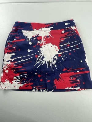 Pantalón corto Loudmouth para mujer talla 4 rojo blanco azul salpicaduras de pintura patriótico EE. UU. NUEVO CON ETIQUETAS Foto 1 de 4