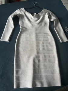 Herve Leger Kleid Damen Dress Damenkleid Gr. L Grau Neu Elegant - Bild 1 von 15