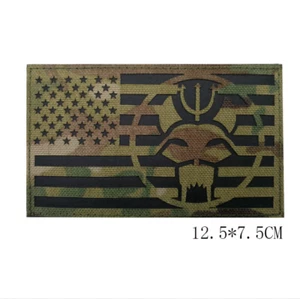 Reflective IR US Navy Seal USN American Usa Flag Tactical Hook Loop Patch CP Big - Picture 1 of 5