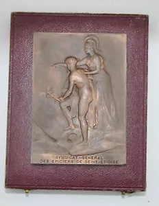 Médaille de table - Hermès volant Athéna Pont transbordeur de Nantes Ch Pillet - Picture 1 of 2