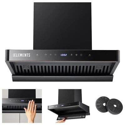 KB ELEMENTS Dunstabzugshaube 60 CM, 80 CM, 90 CM, Absaugleistung 1350 m³/h