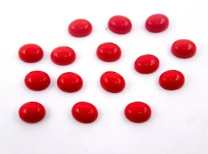 Red Coral Oval Cab Lab Created Lot Loose Gemstone 9X11 MM For Jewelry P-1312 - Picture 1 of 1