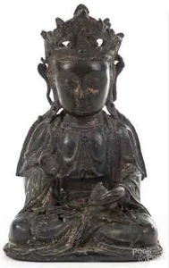 Chinese Bronze Statue Of Buddha Ming Dynasty - Picture 1 of 12