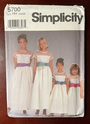 VTG Simplicity 5700 Girl's Dress Event Flower Girl Wedding Sz 3 4 5 6 UNCUT FF - Image 1 of 4