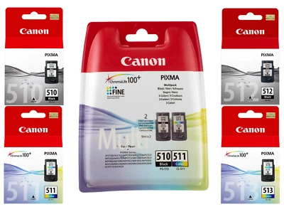 Original Canon PG 510 PG 512 CL 511 CL 513 Tinte Druckerpatrone Patronen PIXMA - Bild 1 von 4