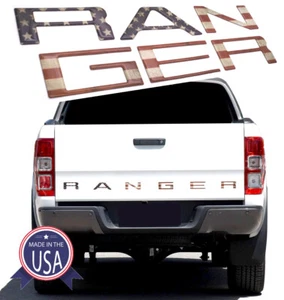 Vintage USA Flag 3D Raised Tailgate Inserts Letters for 2019-2021 Ford Ranger - Foto 1 di 6