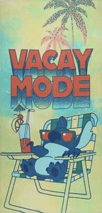 Disney's Stitch Vacay Mode Beach Towel Measures 28 x 58 inches - Picture 1 of 6