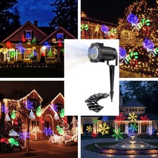 Christmas Laser Projector Light LED 10Gobos Garden House Snow Star Party Outdoor
