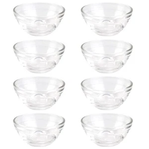 Set of 8 Glass Bowls 3.5 Inch Stackable Food Prep Bowls Multipurpose Clear Gl... - Picture 1 of 7