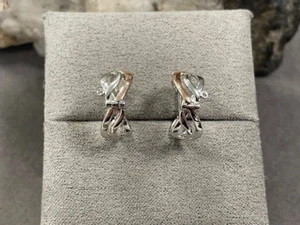 Clogau Welsh Silver & 9ct Rose Gold Swallow Falls Earrings Sterling 925 Wales - Picture 1 of 12