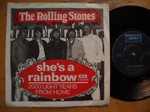 ROLLING STONES She's A Rainbow / 2000 Light Years 45 7" single 1967 Sweden VG+ - Picture 1 of 2
