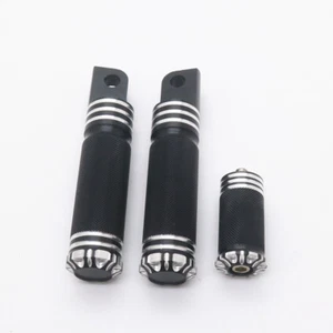 New Motorcycle Black Edge Cut Shift Peg & Foot Pegs For Harley Softail Sportster - Picture 1 of 8