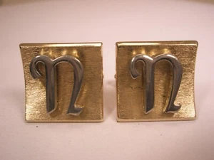 N Monogram Initial Letter Vintage SWANK Cuff Links nils nelson niles norton ned - Picture 1 of 8