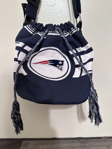 New England Patriots Little Earth NFL Drawstring Bucket Bag Canvas Purse NWT Cover