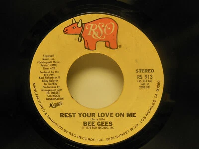 Bee Gees: Rest Your Love On Me / Too Much Heaven, 45 RPM VG+  - Image 1 of 2