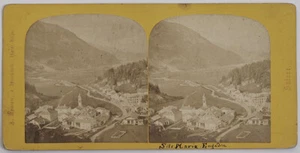Original 1870er Stereoansicht Adolphe Braun SCHWEIZ Sils-Maria Engadin - Bild 1 von 2