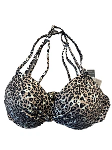 Relleciga women push up bikini top twist front leopard underwire bathing suit XL - Picture 1 of 5