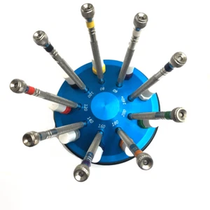 Screw Drivers Set of 9 on Swivel Base Watchmakers Hobby Tool Quality Euro Pro - Picture 1 of 2