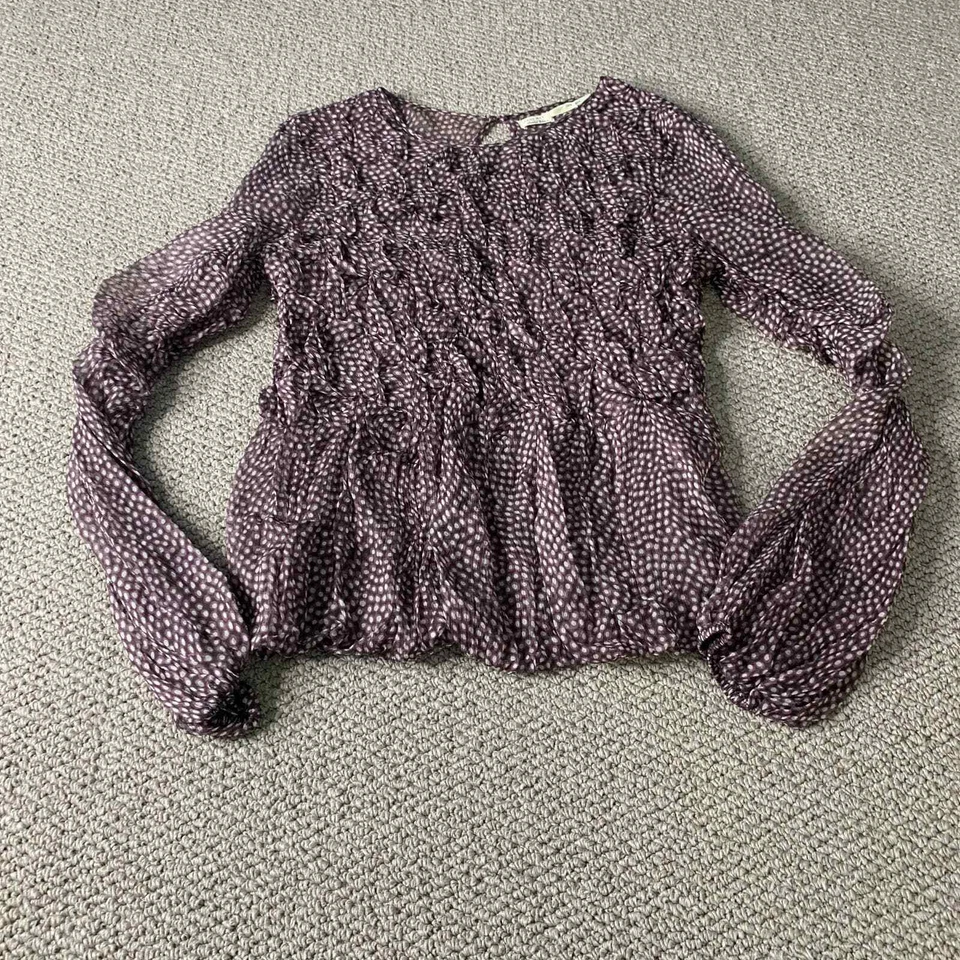 Blusa Leon Max Feminina Tamanho Médio Roxa Seda Bolinhas Edição Limitada - Imagem 1 de 4