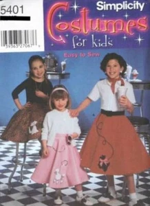 Pattern Simplicity Sewing Girl Costume Poodle Skirts sz3-6 - Picture 1 of 1