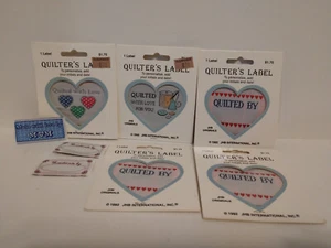 Etiquetas de costura vintage de Quilter's para personalizar ~ lote de 8 ~ 1991 JHB ~ lavables - Imagen 1 de 3