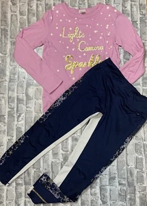 Girl's ZARA SPORT/ CREWCUTS Size 10, 11-12 Purple Star Top And Sports Leggings - Picture 1 of 8