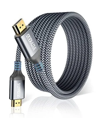 AKOADA 4K HDMI Cable 15FT, 18Gbps High Speed HDMI 2.0 Braided Cable, 4K-60Hz HDR, Ultra