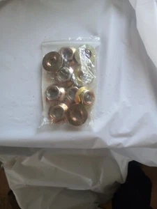 712-0417A 5/8"-18 Serrated, Hex Flange Nut, Yellow Zinc, Grade 8 - Ten pack - Picture 1 of 2