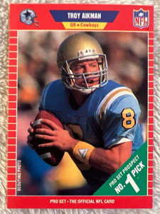 1989 Pro Set Football Troy Aikman RC #490 Dallas Cowboys Vintage NFL Rookie Card