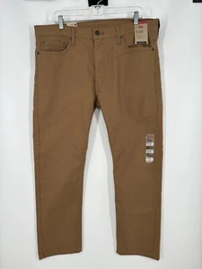 Levis 513 Slim Straight Fit Leg Stretch Khaki Jeans Beige Tan Mens Size 36x30 - Picture 1 of 7