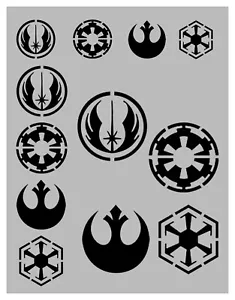 Star Wars Rebel Empire Sith Jedi Logo Siegel 8,5"" x 11"" Schablone SCHNELLER KOSTENLOSER VERSAND - Bild 1 von 2