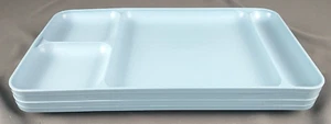 Tupperware blau geteilt Brotzeitschalen 1535-3 Vintage 4 Stück C504 - Bild 1 von 5